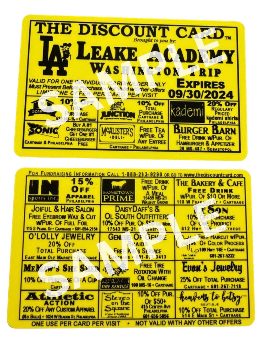 1st Grade Discount Cards